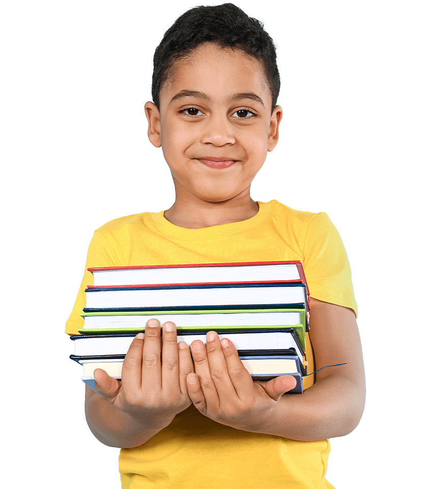 Young Boy Holding Books