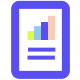 Bar graph icon inside a mobile phone icon
