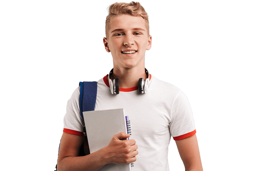 Boy Holding Books