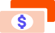 Cash with a dollar sign in the middle icon