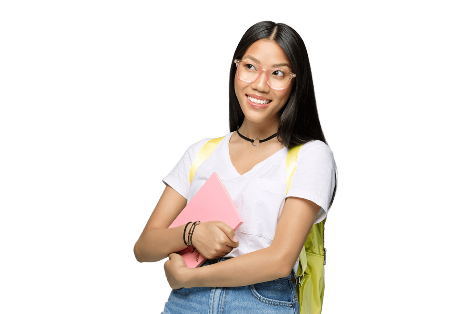 Student smiling and holding books