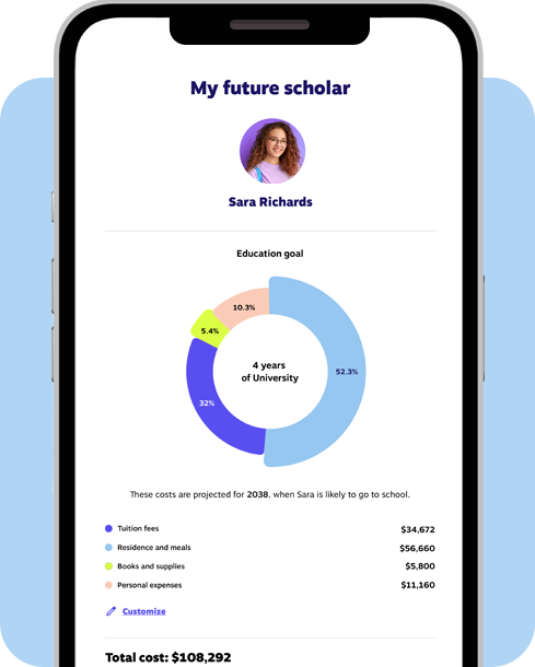 Budgeting feature on cellphone