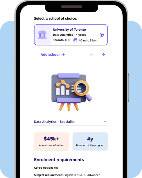 Embark Career and School Matcher on cellphone