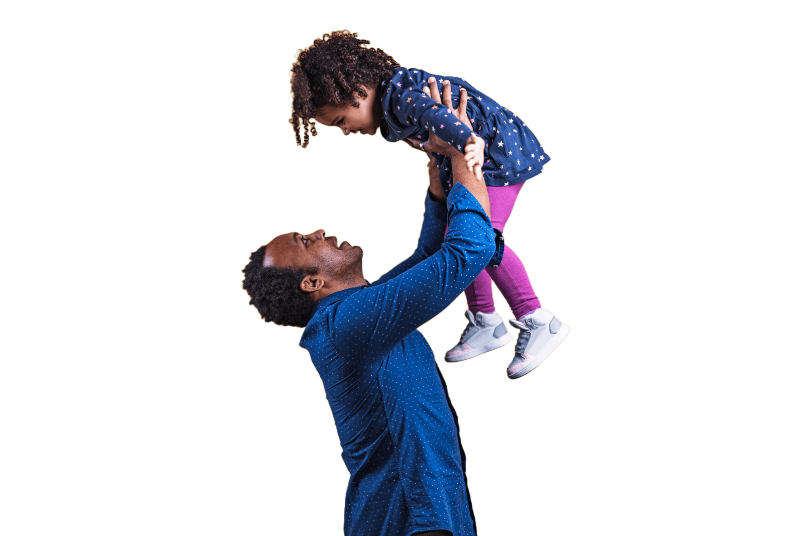 Father lifting daughter into air