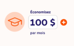 Graphique indiquant « Épargnez 100 $ par mois »